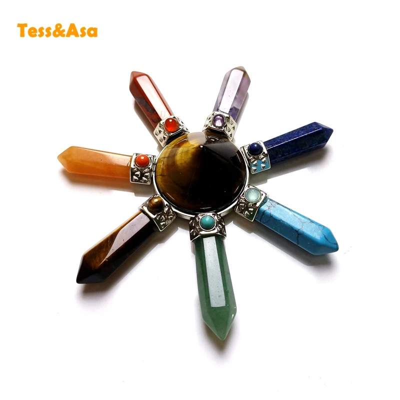 

3pcs Natural Pyramid Crystal Energy Generator Chakra Stone Points Seven Direction Amethyst Reiki Stone for Healing MeditationDIY
