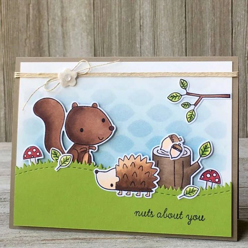 Прозрачные штампы коллекция милых животных лосят свинья обезьяна пингвин белка