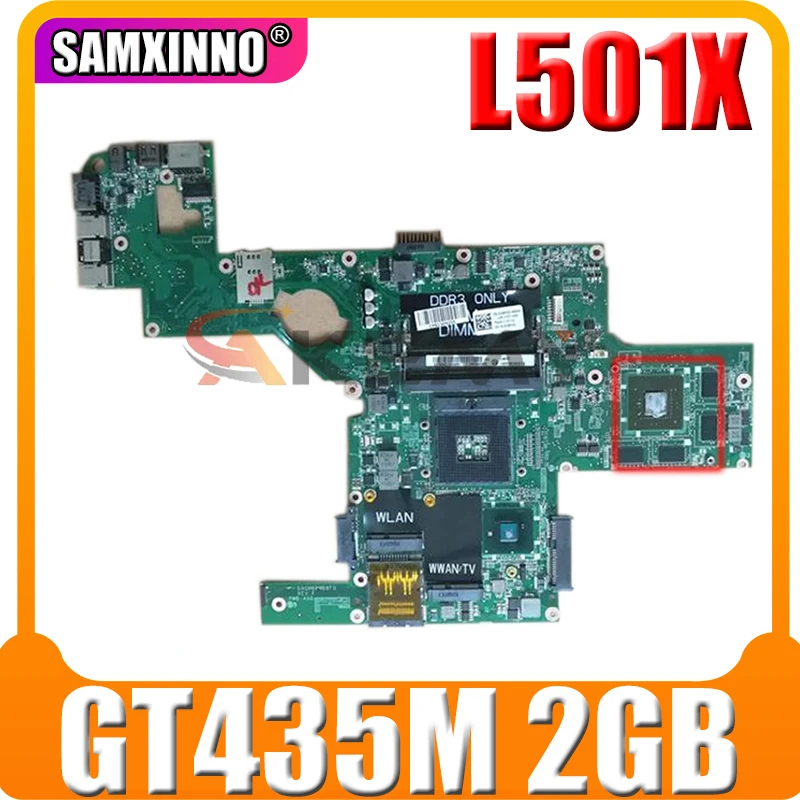 

Akemy For DELL L501X Laptop Motherboard CN-0NWF36 0NWF36 NWF36 DAGM6BMB8F0 HM57 GT 435M 2GB DDR3 MB Support I7 CPU 100% Tested