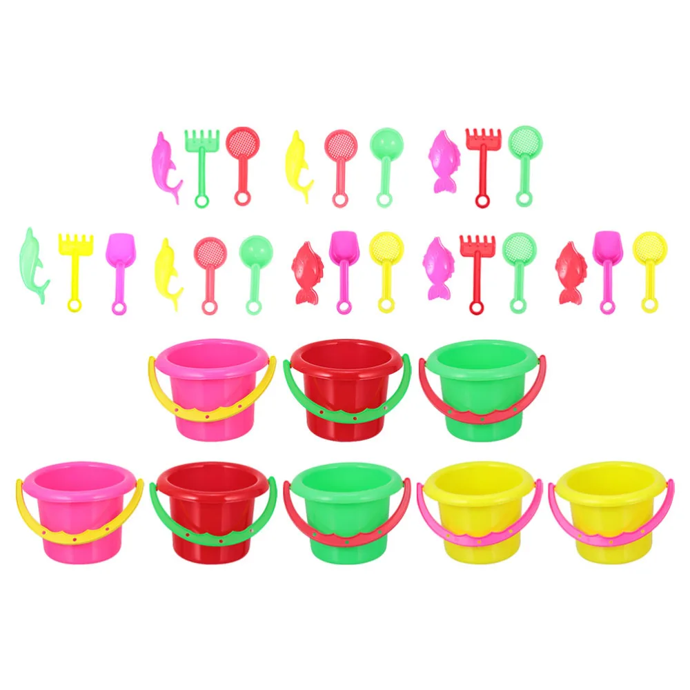 

8 Sets Funny Beach Child Sand Dredging Tool Cartoon Beach Bucket Plaything