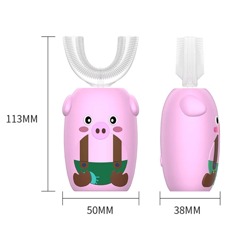 

Q1QD Automatic Kids U-Shaped Toothbrush Mouth-Type Soft Fur Smart Electric Ultrasonic Vibration Children Teeth Brush Cartoon