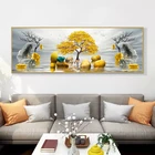 Скандинавские абстрактные Золотые деревья, ландшафты, искусство на холсте, настенные картины для гостиной, украшение для дома