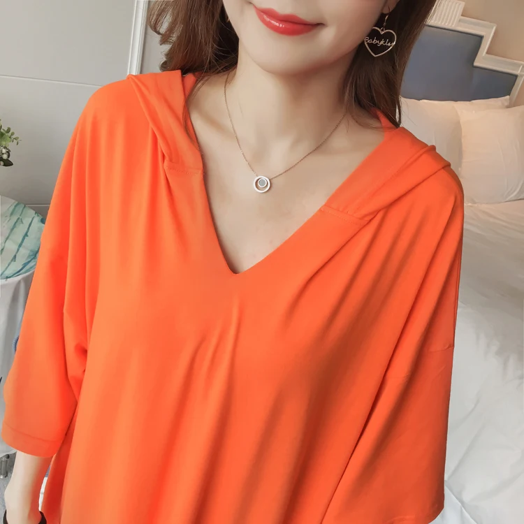 Лето 2021 футболка с v-образным вырезом платье короткими рукавами на каждый день