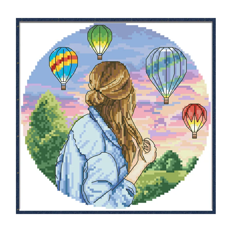 Наборы для вышивки крестиком на воздушном шаре с принтом 11CT 14CT рукоделия