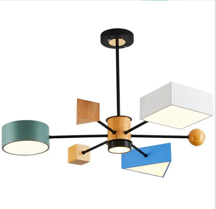 Простая индивидуальная люстра в скандинавском стиле для столовой кабинета