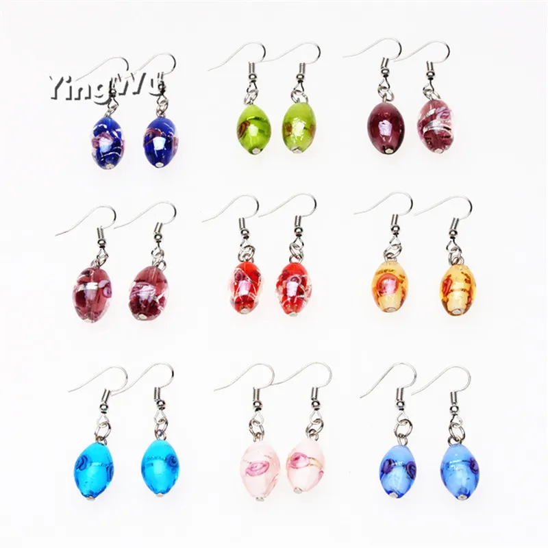 

Yingwu Wholesale 30 pairs Handmade Murano Lampwork Glass Earring Women's Earrings Jewelry Christmas Gift Bulk Lots Mixed Color