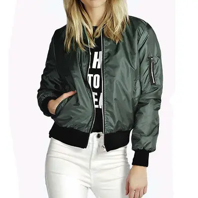 Женская ветровка с длинным рукавом тонкая|padded bomber jacket|bomber jacketfashion jacket |