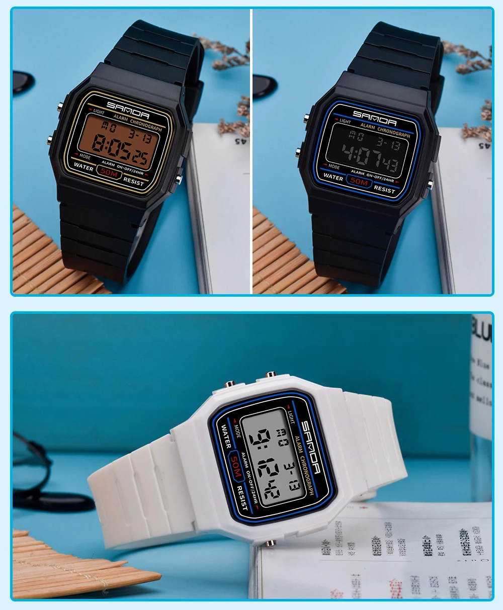 SANDA Kids Watches Anti-Shock 5Bar Waterproof Outdoor Sport Children Watches Fashion Digital Watch Relogio Masculino