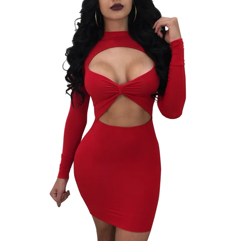 

Autumn and winter hip-lifting jumpsuit bag hip skirt sexy nightclub bag hip mini dress club casual stretch street clothes