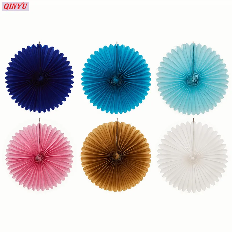 Красочные декоративные Бумага цветок бумажные вееры DIY подвесные вентиляторы
