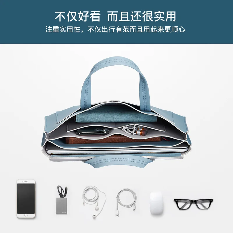 Portable laptop liner bag fashion men and women shoulder bag 13/14/15.6 inch tablet computer bag waterproof briefcase
