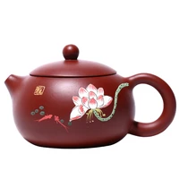 yixing ore dahongpao handmade purple sand pot yahexi shi teapot ball hole a pot two cups tea set drinkware