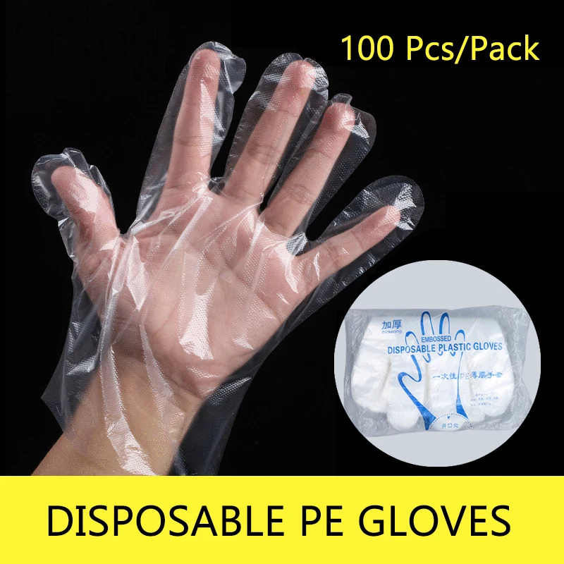 Перчатки одноразовые непромокаемые прозрачные 100 шт. | Красота и здоровье