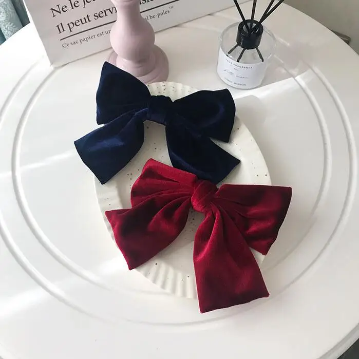 Korean velvet big bow hair clip fashionable girl spring women accessories | Hair Clip