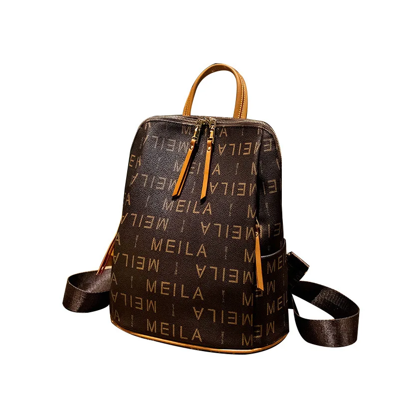 

Letter Women's Beige Backpack for Woman 2021 Large Capacity Backpack Fashion All-Match Casual Backpack Travel Bag Backpacks
