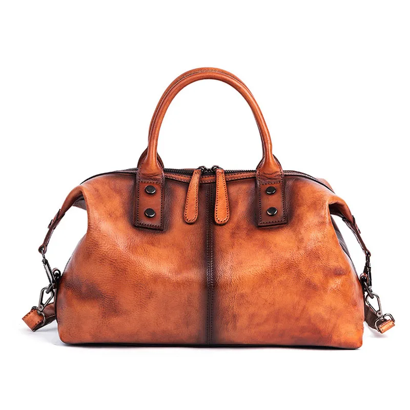 

Real Cowhide Handbags 2021 New Trend retro handbags luxury handbags high-quality color rubbing one-shoulder messenger bag