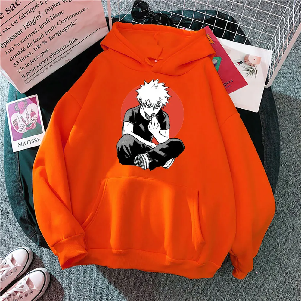 

New Style My Hero Academia Katsuki Bakugo Long Sleeve Sweatshirt Womens Hoodie Harajuku Pullover Printed Casual Female Jacket