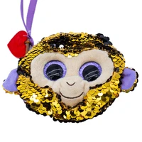 ty beanie big eyes reversible sequin packet monkey face glittering soft plush stuffed doll toy child birthday christmas gift