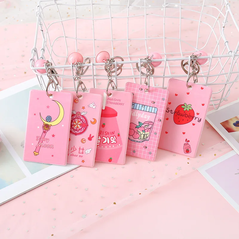 Милый пластиковый чехол с держателем для карт девочек подростков милый розовый