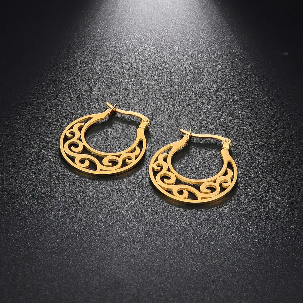 Серьги-кольца My Shape этнические винтажные большие Круглые из нержавеющей стали