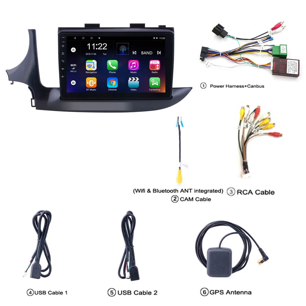 

For Buick Encore 2016-2020 2 Din Android 9 Inch Touch Screen Car Radio GPS Navigation Multimedia Player Head Unit Stereo WIFI BT