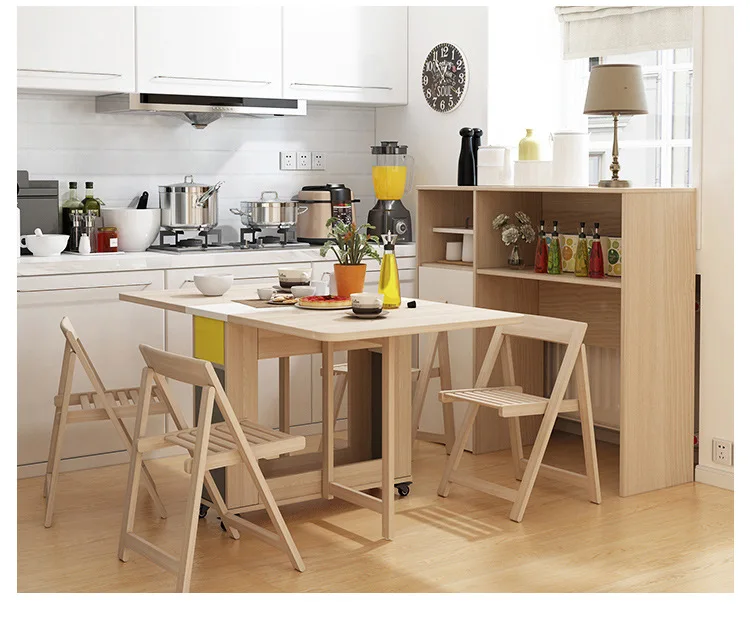 

Folding Dining Table Modern Simplicity Multifunctional Movable Storage Kitchen Table Home Furniture Living Room Extendable Table