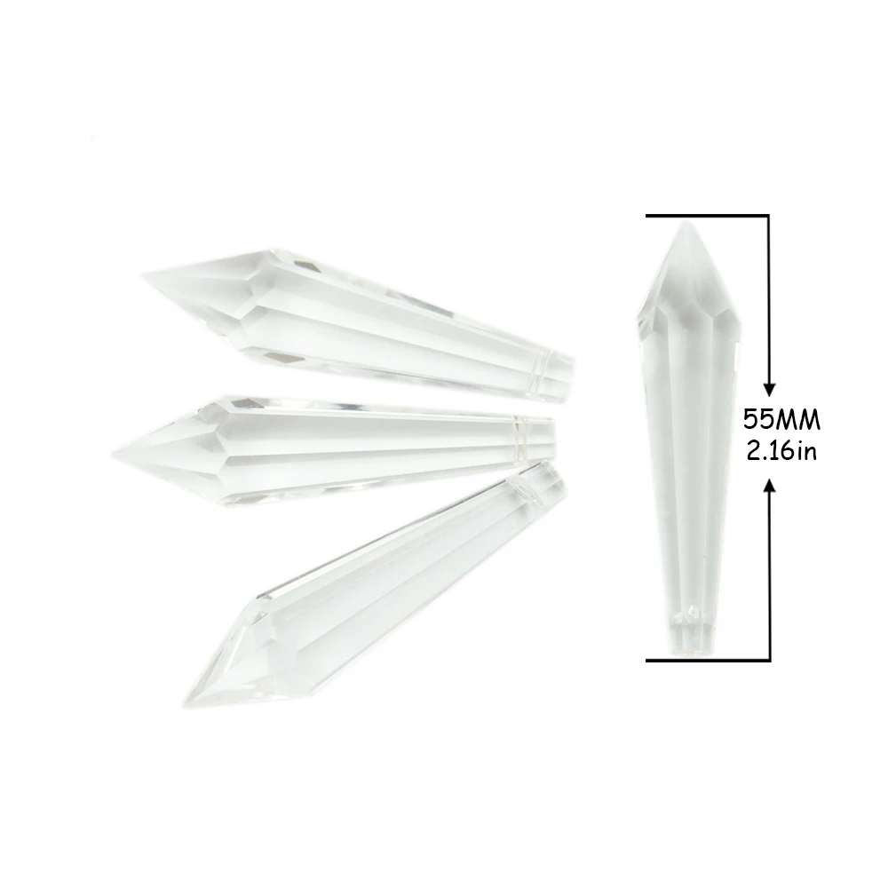 55 мм 63 80 прозрачные хрустальные кулоны-сосульки для люстр запчасти освещение