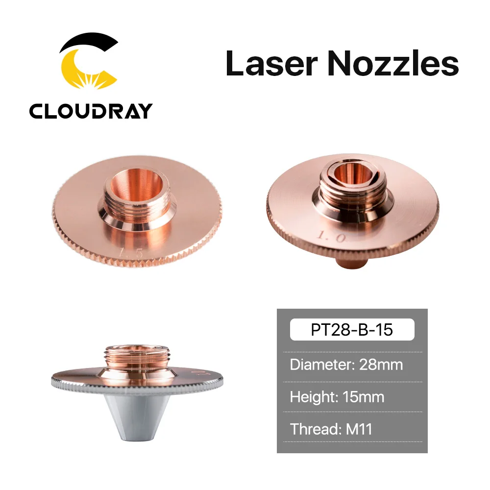 

Cloudray Bulge Laser Nozzles Single Layer Chrome-Plating Double Layers Caliber 0.8-4.0 D28 H11 H15 M11 for Precitec Cutting Head