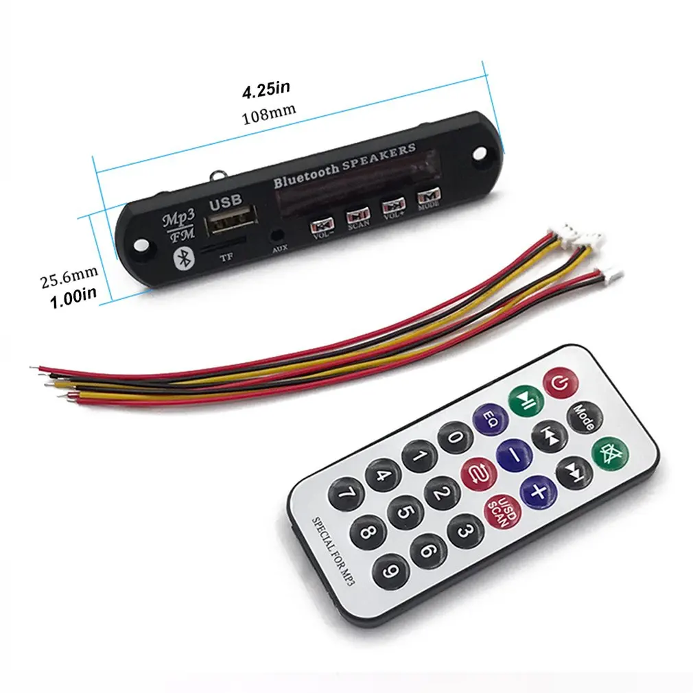 

Bluetooth 5.0 Wireless MP3 Decoding Board Module Wireless Car USB MP3 Reader TF Card Decoding Board Car Radio MP3 Speaker