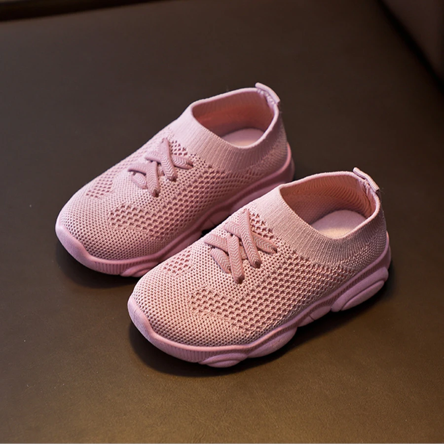 

Kids knitted Shoes Anti-slip Soft Rubber Bottom Baby Sneaker Casual Sneakers Shoes Children Girls Boys Breathable Sports Shoes
