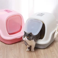 473535cm large capacity totally enclosed cat bedpan clamshell cat litter basin with shovel pressure resistant crack prevention