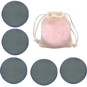 Imported 10Pcs Reusable Bamboo Fiber Make Up Remover Pads Washable Two Layer Facial Skin Care Wipe Pads Clean