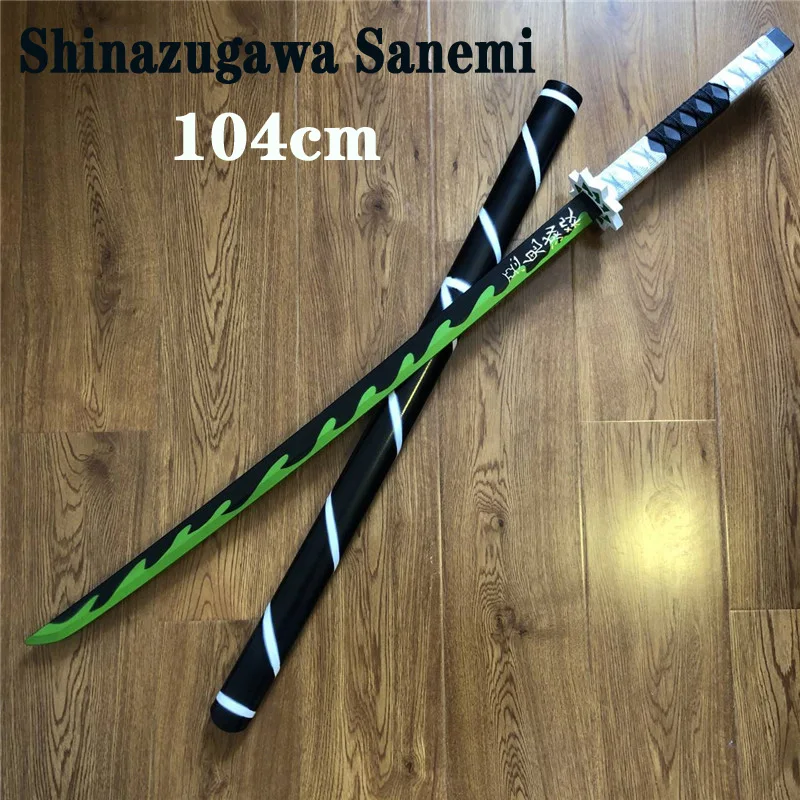 1:1 Косплей киметасу no Yaiba меч оружие убийца демонов Shinazugawa Sanemi аниме ниндзя нож ПУ