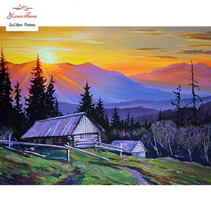 5d diamond painting landscape diamond Mosaic sunset&village full Square drill handicrafts decorations for home