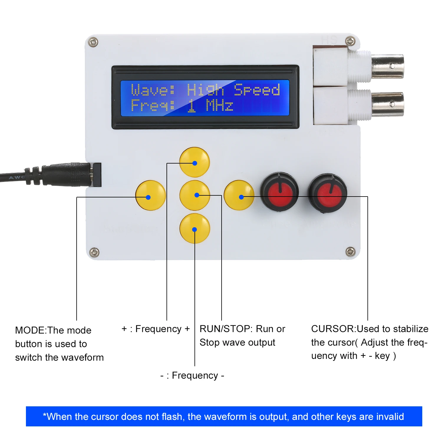 1HZ-500 кГц YM-100 DDS генератор сигналов синусоидальный сигнал прямоугольной
