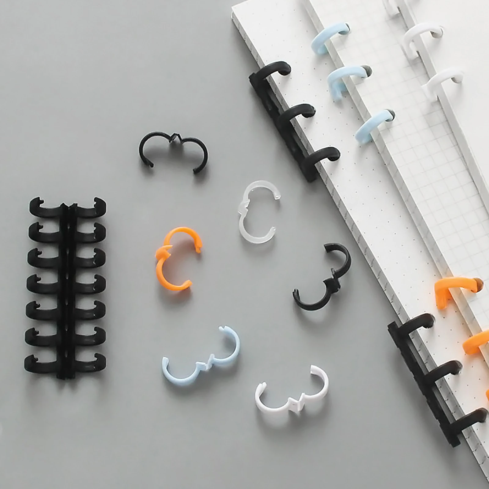 

10 Pcs 30 Holes Loose Leaf Binding Rings, Ring Snap Split Hinged Binding Spines