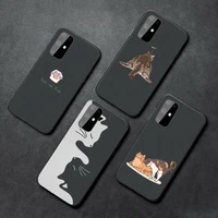 cute cat phone case for samsung a10 a12 a50 a51 a52 a21 a31 a32 a71 s10 s20 s21 plus fe ultra
