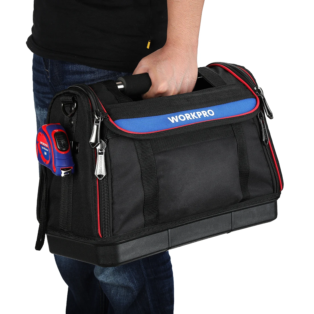 WORKPRO 1" открытая сумка для инструментов сверхмощная сумка для хранения инструментов органайзер для инструментов многофункциональная сумка мужская сумка через плечо для инструментов