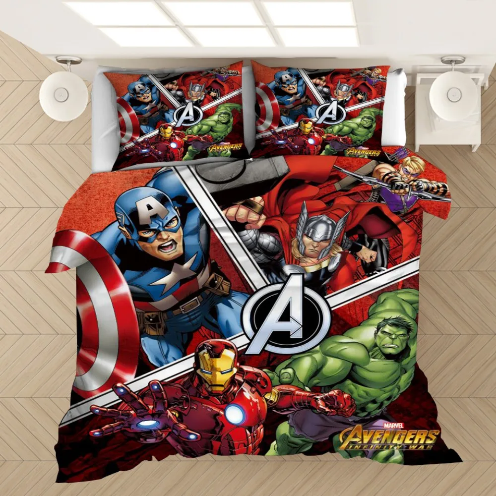 

Disney Marvel Avengers Captain America Bedding Set Baby Kids Boys Gift Duvet Covers Pillowcases Comforter Cover Adult Bedlinen