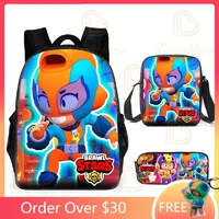 shooter 8 bit and star 6 to 19 years kids teen bag leon backpack cartoon student max sandy game 3d student boys girls pencil