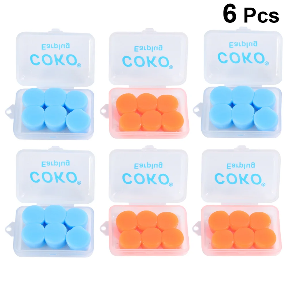 

4 Box/12 Pair of Silicone Swimming Ear Plugs Ergonomic Underwater Waterproof Diving Earplugs for Adults Children (Orange, B