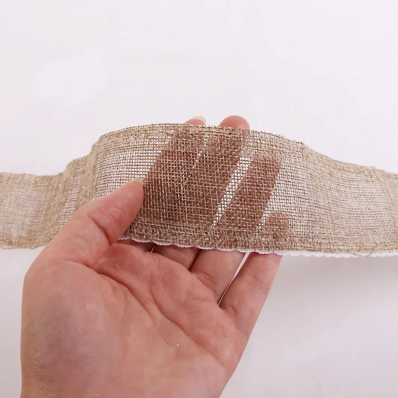 Льняная лента длиной 2 м изысканная кружевная для рукоделия ленты украшения елки