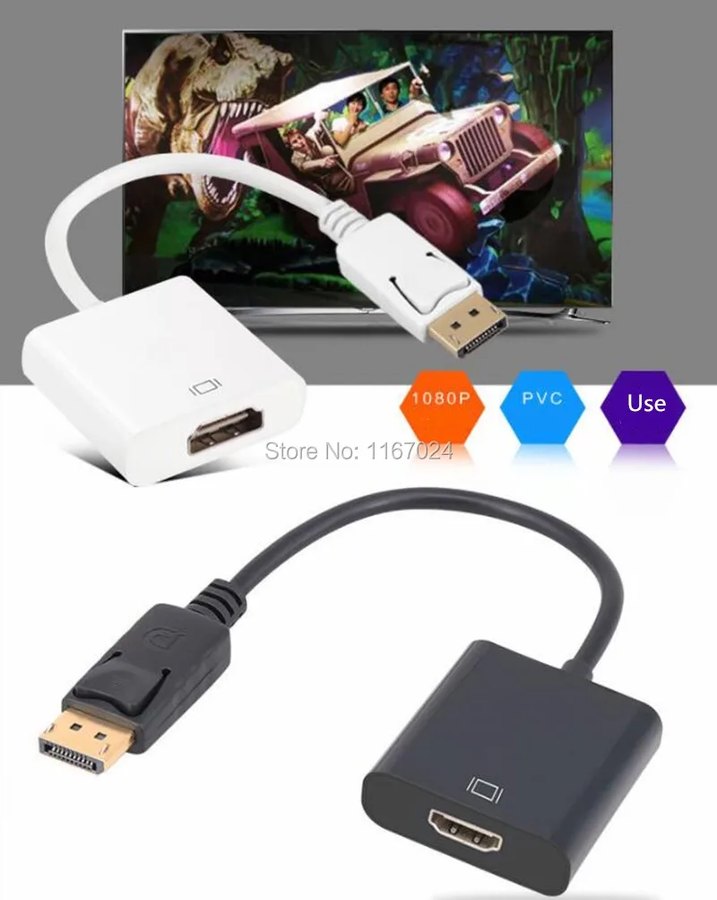 

50 шт./лот DP в HDMI-совместимый кабель-адаптер DisplayPort в HDTV, переходник «штырь-гнездо», поддержка 1080P для проектора HDTV