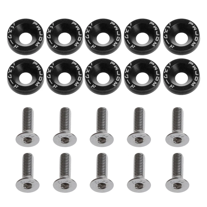 

10Pcs Style Fender Washers Aluminum Screws 6mm For Honda Civic Integra T21E