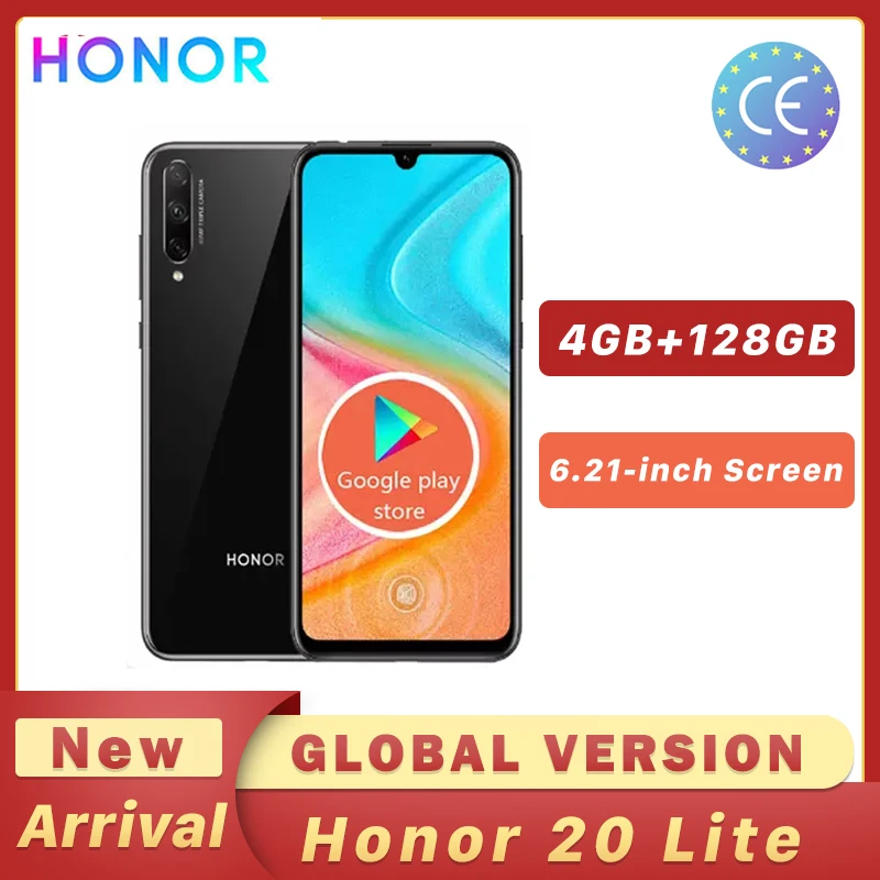 Оригинальная глобальная версия HONOR 20 Lite мобильный телефон 4 Гб 128 Kirin 710 6 3 дюймов