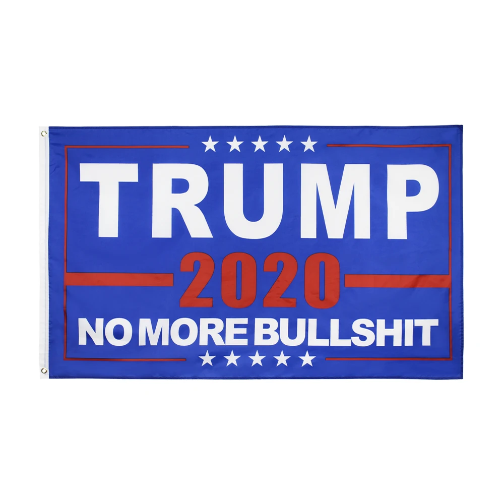 

2021 Jennifer 90*150cm NO MORE BULLSHIT Trump NMB Blue Background Red Word 2020 Flag for Decoration