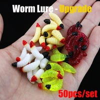 50pcspack soft silicone bait lifelike worm maggots earthworm shape tackle excellent toughness road asia bait fishing lures