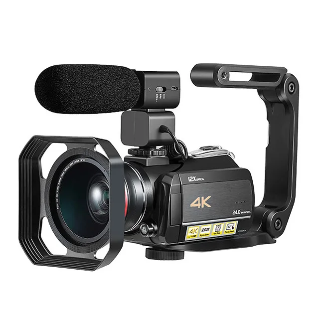 Цифровые видеокамеры Ordro AC5 4K UHD камкордеры с зумом 12X FHD 24 Мп Wi-Fi IPS сенсорным