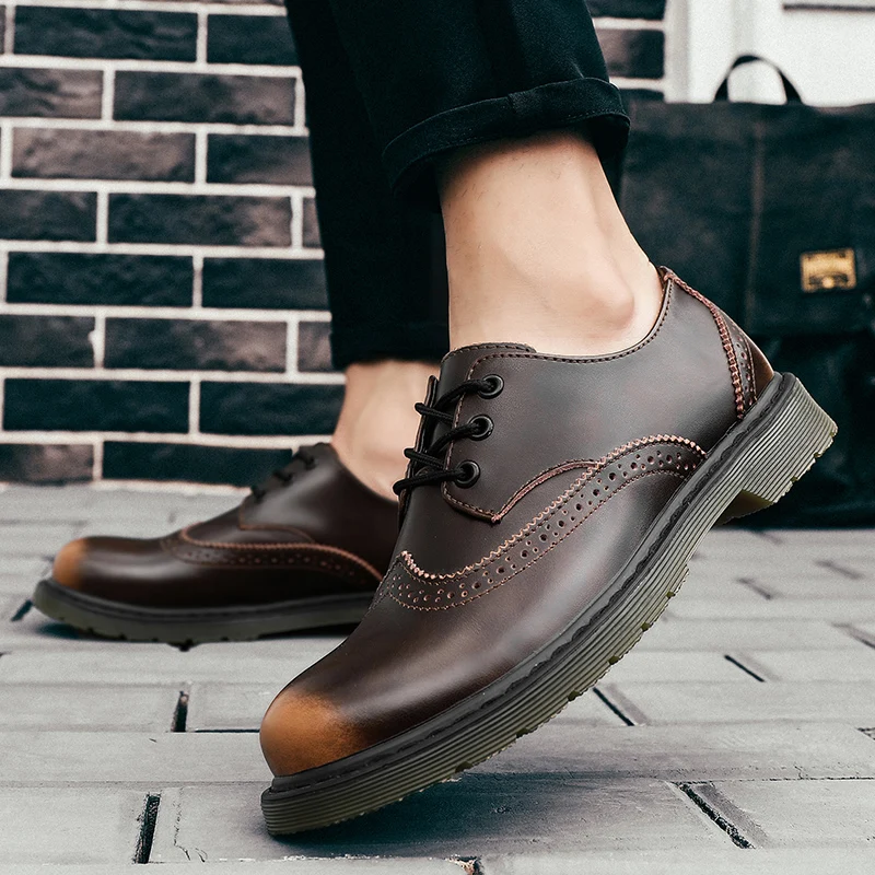 

Мужские кожаные повседневные ботинки forleather, черные повседневные модные ботинки 2020, Мужская Уличная обувь, мужские кроссовки
