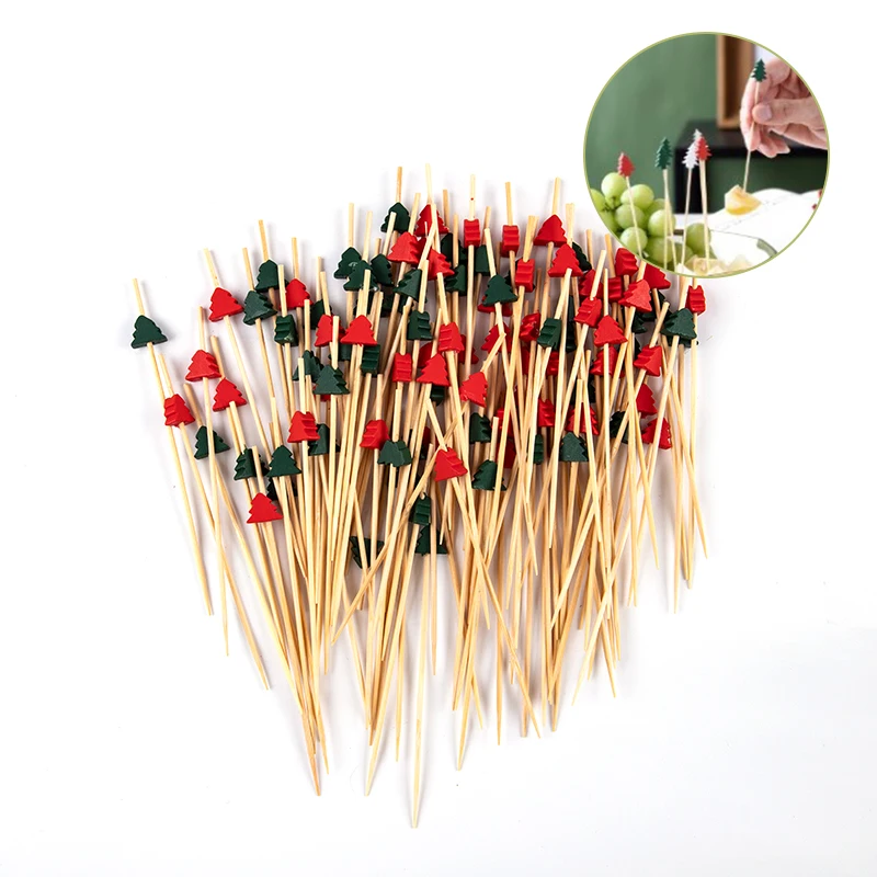 100 шт. рождественские палочки для фруктов десерт салатная вилка маффинов